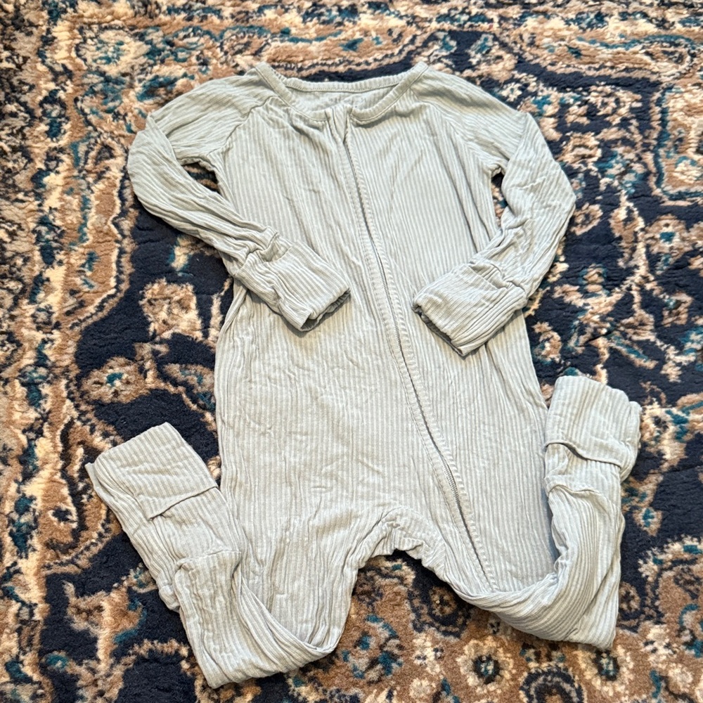 Little Sleepies Ribbed Stormy Zip Pajamas